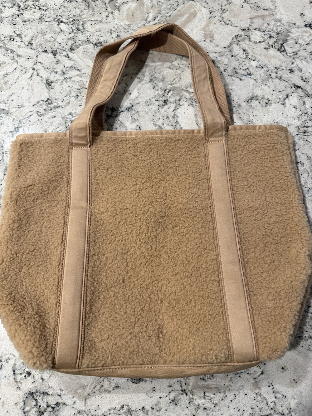 Land's End Sherpa Tote Bag in Camel - Picture 3 of 5